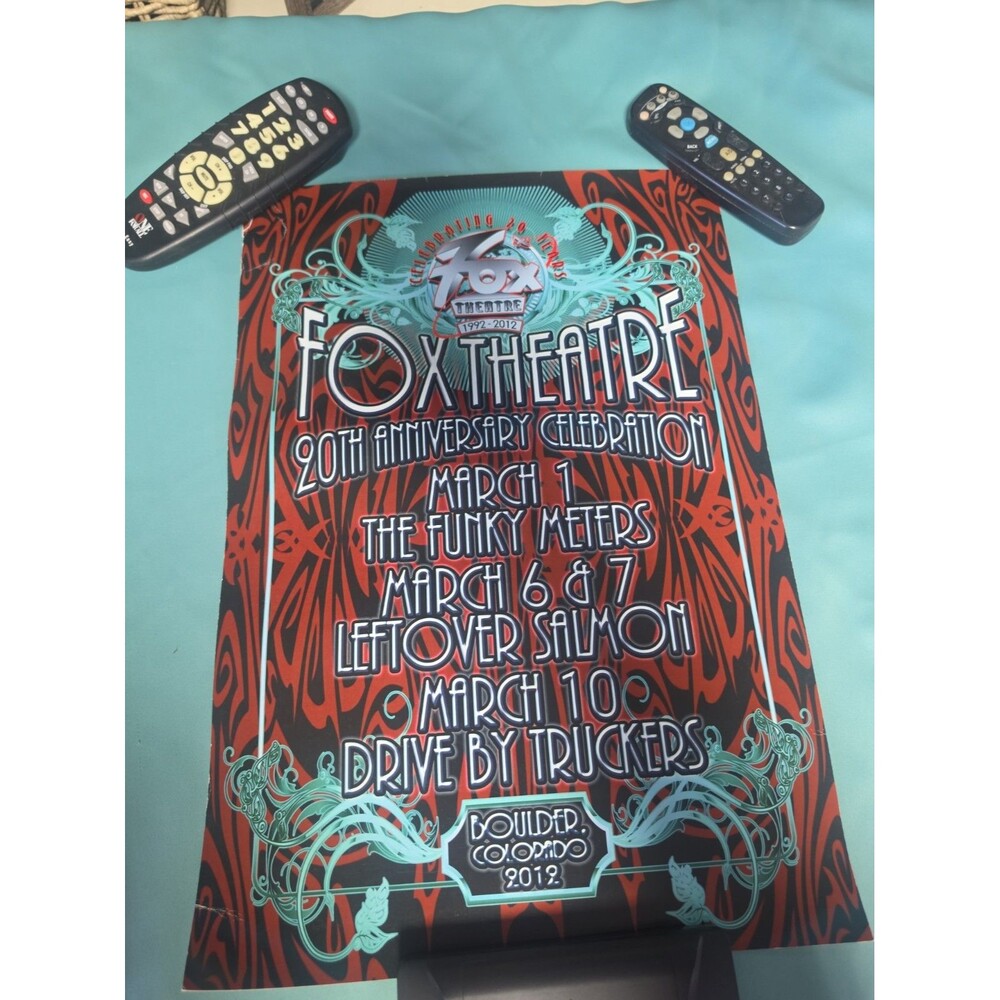 FOX THEATER BOULDER COLORADO FLYER POSTER 20TH ANNIVERSARY CELEBRATION 2012